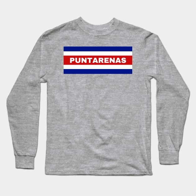 Puntarenas City in Costa Rican Flag Colors Long Sleeve T-Shirt by aybe7elf